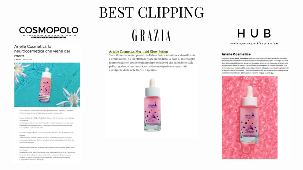 Rassegna stampa Arielle Cosmetics a cura di FeNomenal Communication
