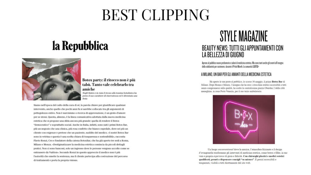 Rassegna stampa BotoxBar a cura di FeNomenal Communication