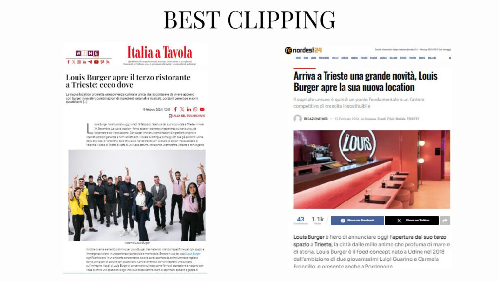 Rassegna stampa Louis Burger a cura di FeNomenal Communication
